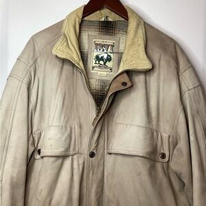Men VTG Gordon & Ferguson 1871 premium 100% cowhide w/ corduroy collar XL
